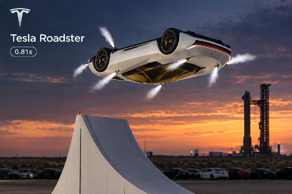 Tesla Roadster mới biết bay, 0-60 mph dưới 1 giây, sản xuất 2028