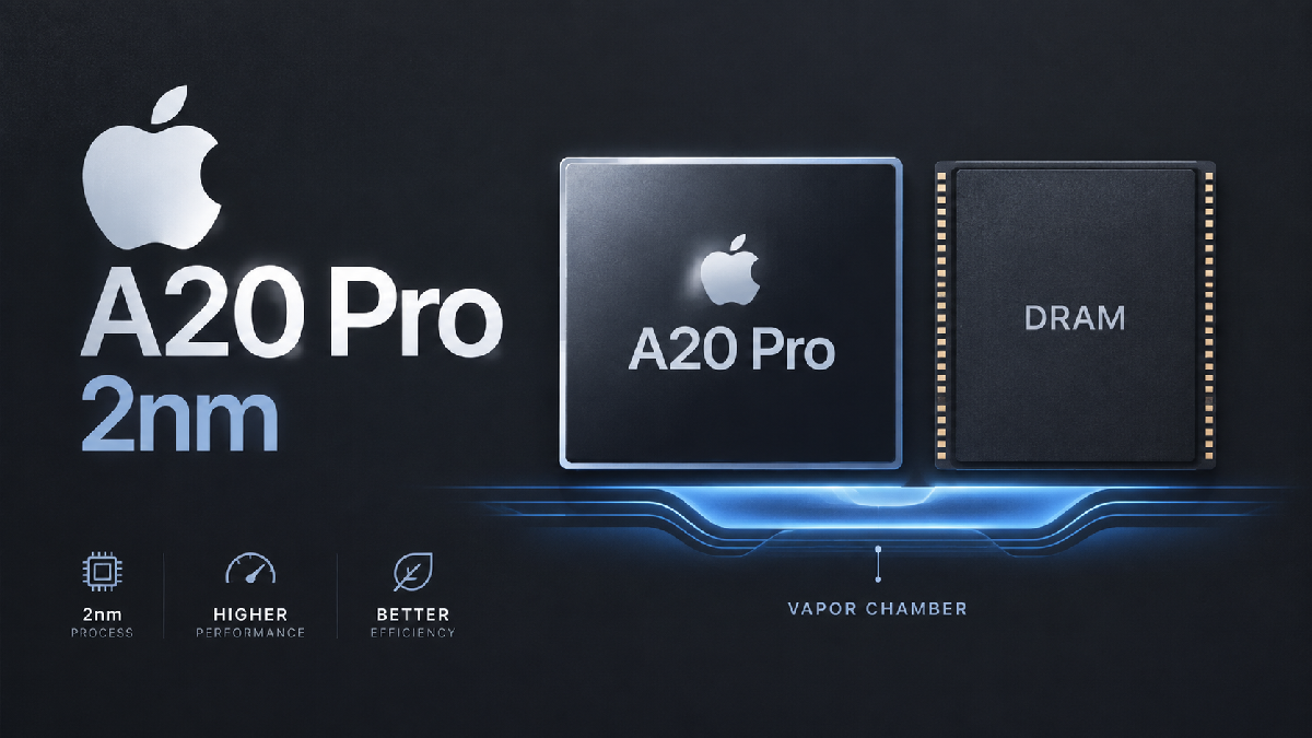 A20 Pro 2nm: DRAM cạnh die, vapor chamber và Dual Neural Engine